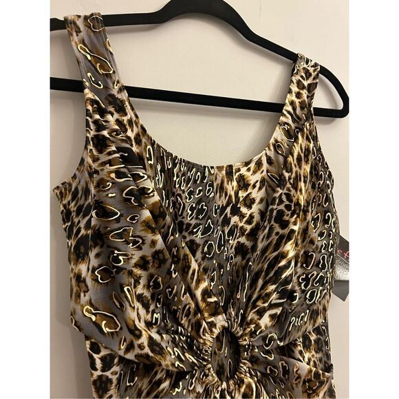 NWT Shape FX Swim Leopard One-piece sz 12 mob wife slimming - Picture 3 of 10